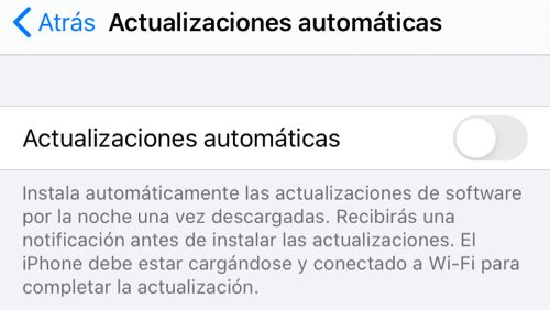 actualización automática en iOS