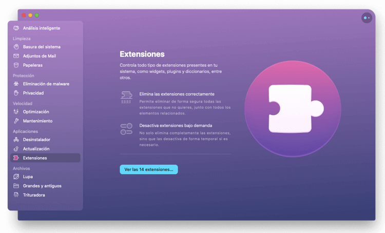 eliminar extensiones de Mac
