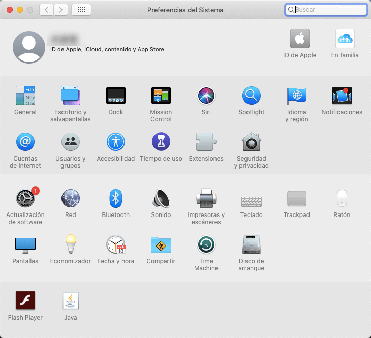 eliminar Adobe Flash en Preferencia de sistema Mac