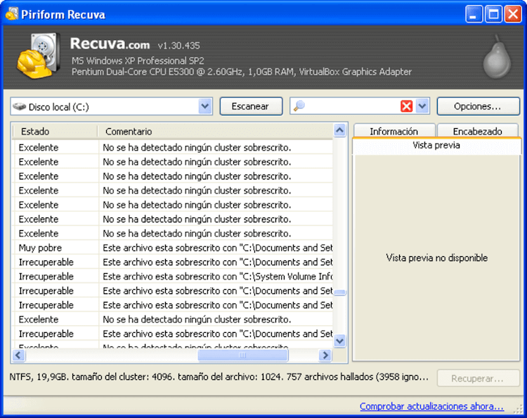 recuperar archivos borrados gratis con Recuva